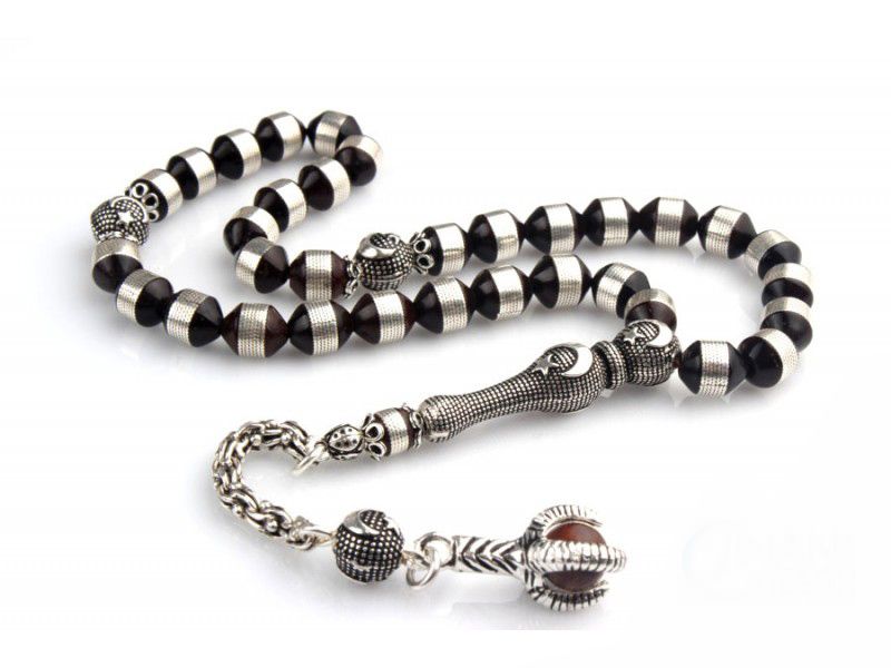 925 Ayar Gümüş Püsküllü Gümüş Sarma Kuka Tesbih