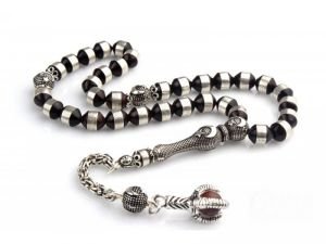 925 Ayar Gümüş Püsküllü Gümüş Sarma Kuka Tesbih