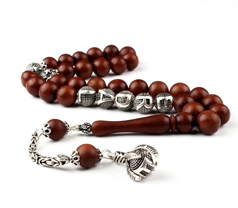 Gümüş İsim Yazılı Gümüş Püsküllü Kuka Tesbih